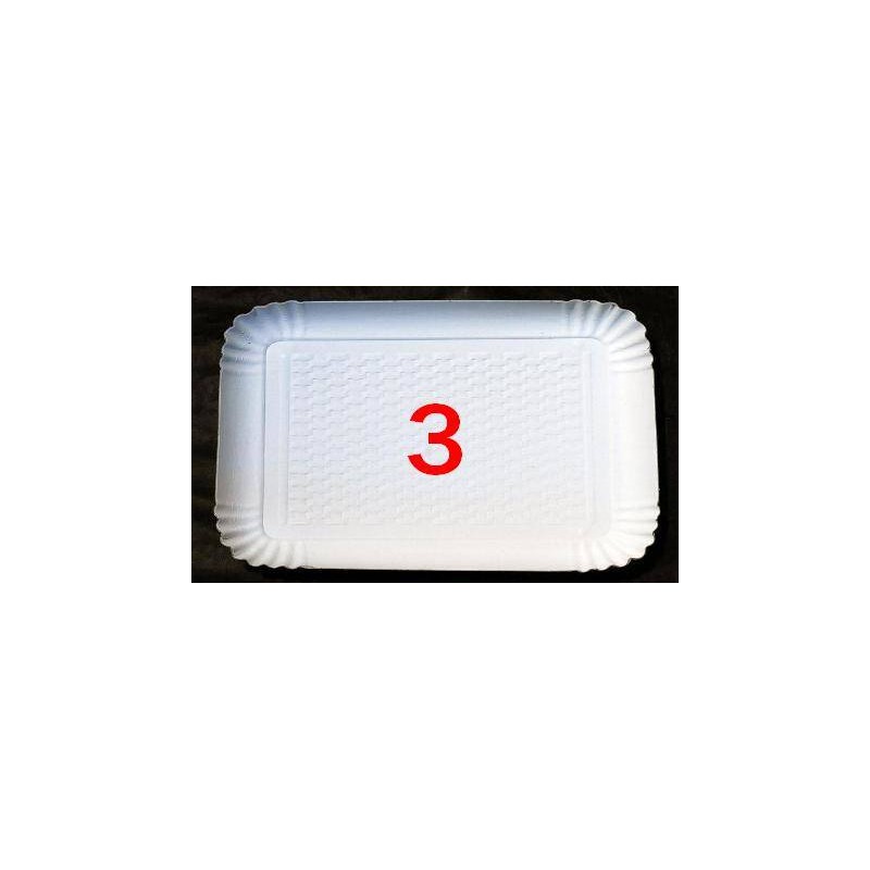 VASSOIO CARTONE BIANCO N°3 24x16 5 PEZZI