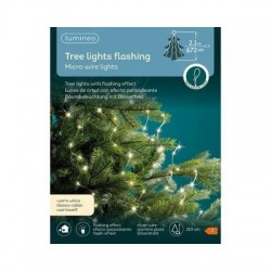 MICROLED A PIRAMIDE ALBERO FLASHING EFFECT 210cm  - FILO ARGENTO LUCE CALDA