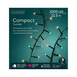 LED COMPACT 1000 LUCI MULTICOLOR 22,5mt INTERMITTENTI FILO VERDE DA ESTERNO
