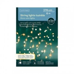 MICRO LED CON SPINA 600cm 8 FUNZIONI TWINKLE 378 LED LUCE BIANCO CALDO E CLASSICO ESTERNO