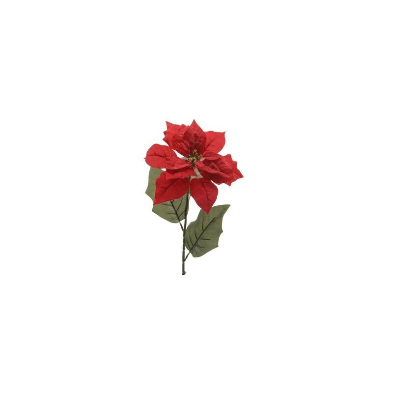 POINSETTIA ROSSA IN POLIESTERE SU STELO 67cm