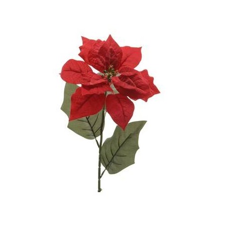 POINSETTIA ROSSA IN POLIESTERE SU STELO 67cm
