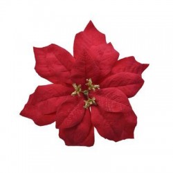 POINSETTIA C/CLIP ø16cm VELLUTO ROSSO 1pz