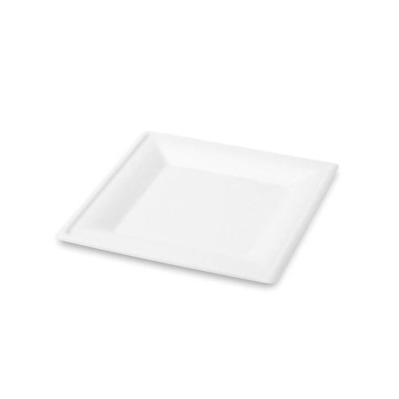 PIATTI QUADRATI POLPA 26x26cm BIODEGRADABILI 50pz BYò