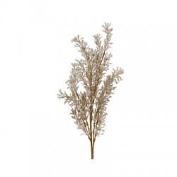 RAMO INNEVATO CON GLITTER CREMA H.64cm