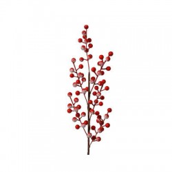 RAMO DI BECCHE ROSSE INNEVATO H.58cm