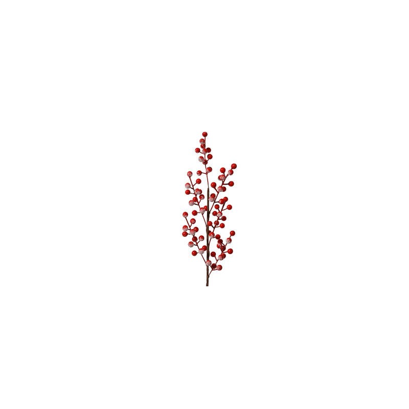 RAMO DI BECCHE ROSSE INNEVATO H.58cm