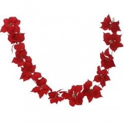 GHIRLANDA POINSETTIA IN PVC 180cm