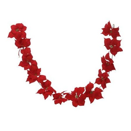 GHIRLANDA POINSETTIA IN PVC 180cm