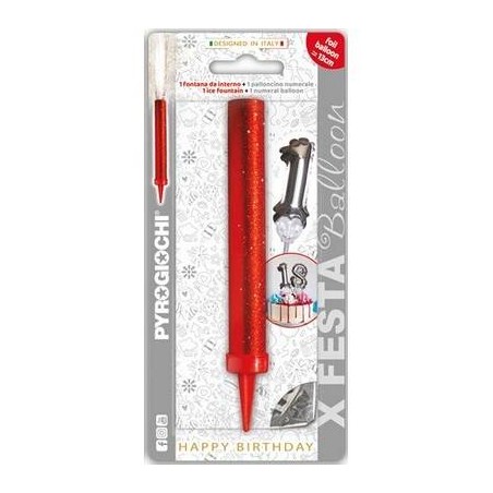 CANDELOTTO FESTA + PALLONCINO MYLAR N°1 H.13cm