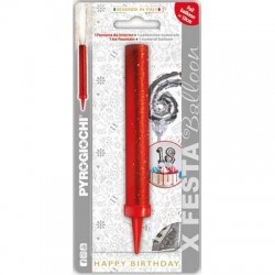 CANDELOTTO FESTA + PALLONCINO MYLAR N°6 H.13cm