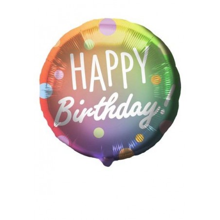 PALLONE MYLAR HAPPY BIRTHDAY DOTS 45cm