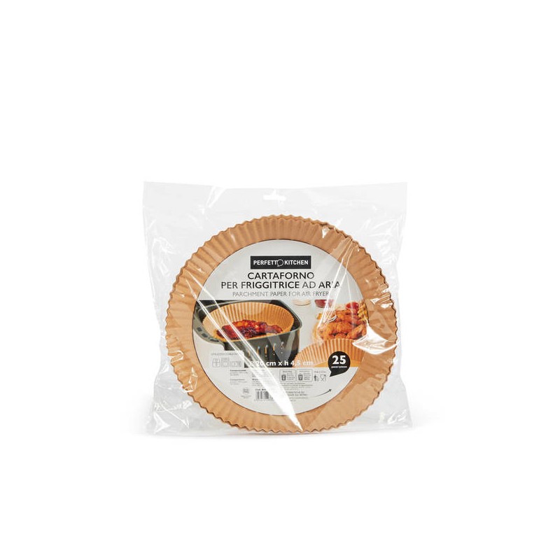 STAMPI CARTA FORNO PER FRIGGITRICE AD ARIA ø20cm 25pz