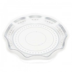 CIOTOLA TRASPARENTE DECORO ARGENTO ø32 H.4,2