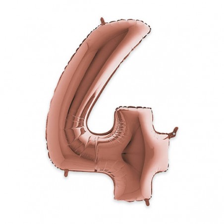 PALLONE NUMERO 4 MYLAR 102cm 40 ROSE GOLD