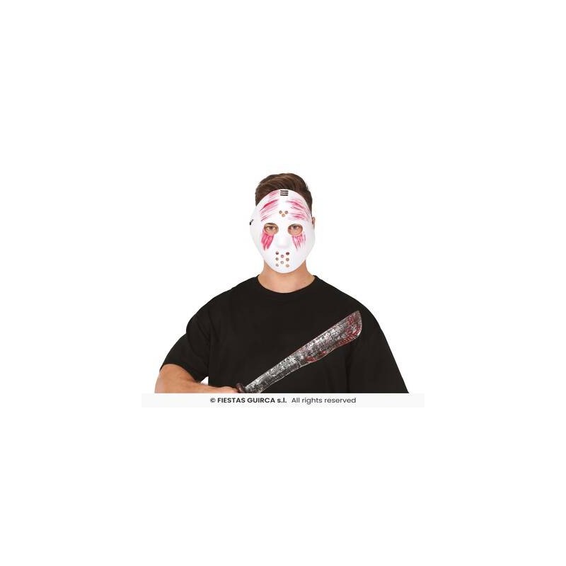 MASCHERA BIANCA INSANGUINATA CON MACHETE