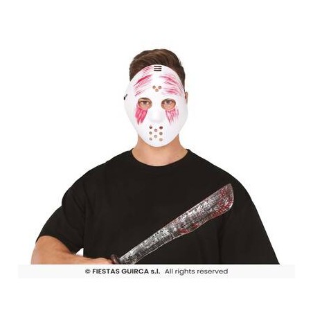 MASCHERA BIANCA INSANGUINATA CON MACHETE