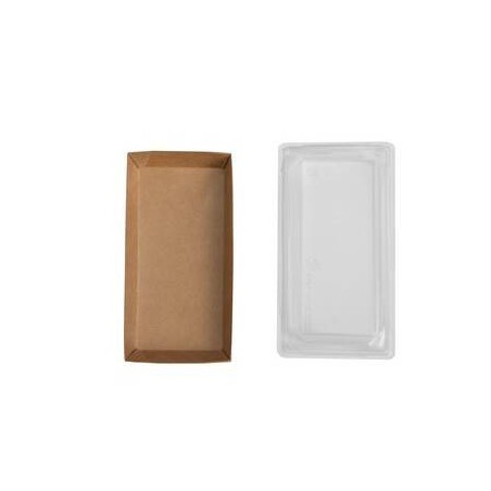 SUSHI BOX IN BAMBOO PAPER+PE 15x7x2,5cm 50pz