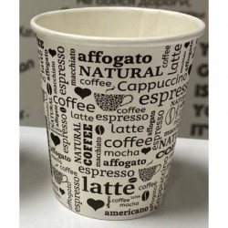 BICCHIERI CARTA+PE TAKE AWAY 240ml ø8x9cm SCRITTE COFFEE 50pz