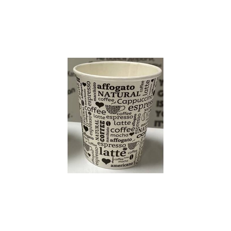 BICCHIERI CARTA+PE TAKE AWAY 240ml ø8x9cm SCRITTE COFFEE 50pz