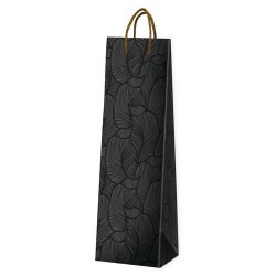 SHOPPER 1 BOTTIGLIA 10x10x36cm NERO FOGLIE