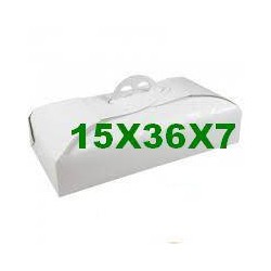 SCATOLA PORTA TORTA RETTANGOLARE 15x36x7 BIANCO RAMAGE
