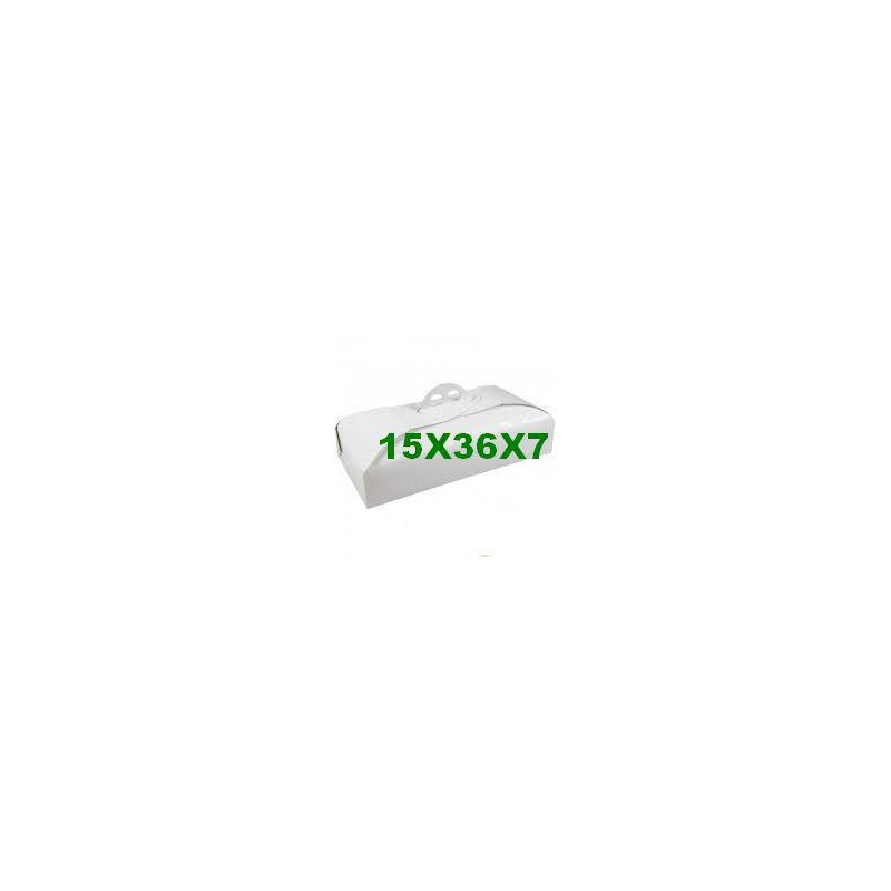 SCATOLA PORTA TORTA RETTANGOLARE 15x36x7 BIANCO RAMAGE