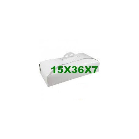 SCATOLA PORTA TORTA RETTANGOLARE 15x36x7 BIANCO RAMAGE
