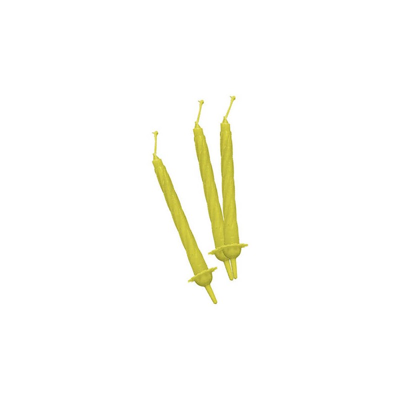 CANDELINE C/SUPPORTO 12pz 8cm GIALLE