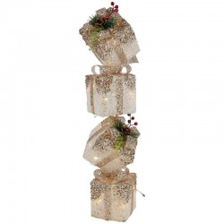 PACCHI DI NATALE 3D CON LUCI E GLITTER BIANCO/CHAMPAGNE...