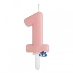 CANDELINA NUMERO 1 TINY PLUMP ROSA BABY 7cm