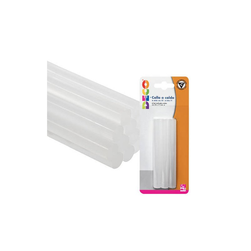 STICK COLLA A CALDO A BASSA TEMPERATURA ø11mm H.10cm 6pz CWR