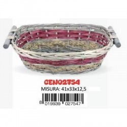 CESTO OVALE BICOLOR GRIGIO 41x33x12,5cm