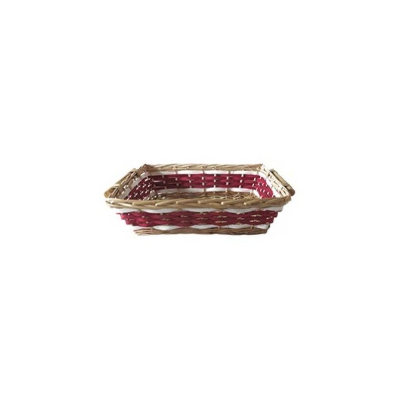 CESTO RETTANGOLARE BICOLOR BORDEAUX 45x34x12cm CEN02770