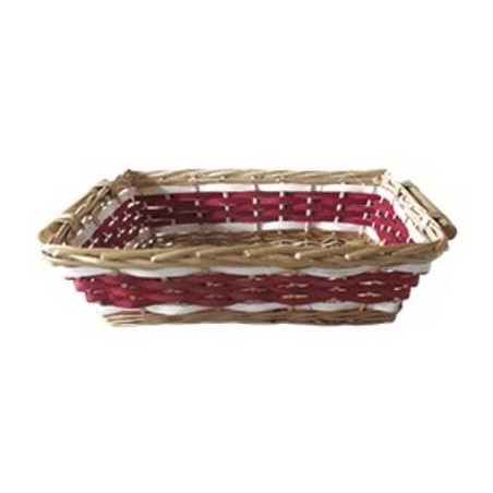 CESTO RETTANGOLARE BICOLOR BORDEAUX 45x34x12cm CEN02770