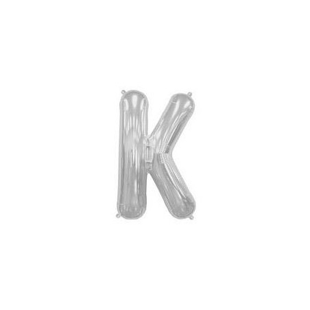 LETTERA K MYLAR SILVER 16 40cm