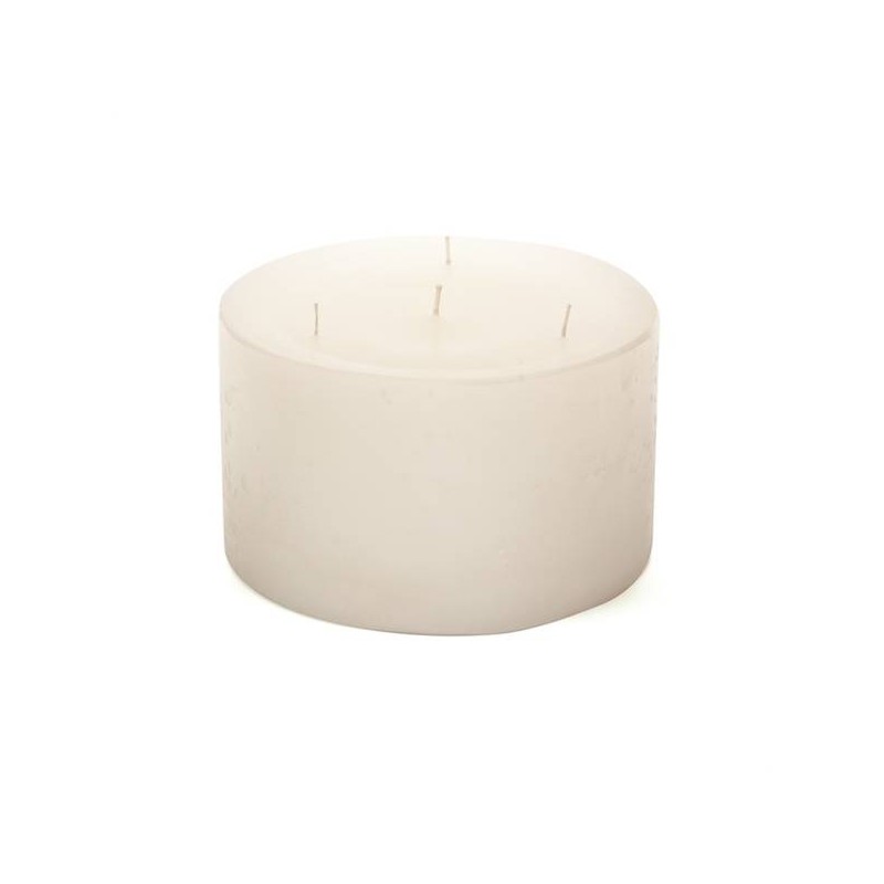 MOCCOLO TONDO CERA BIANCO 23x15cm RUSTICO