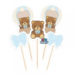 MINI CAKE TOPPER TEDDY FRIENDS THUN CELESTE 5pz