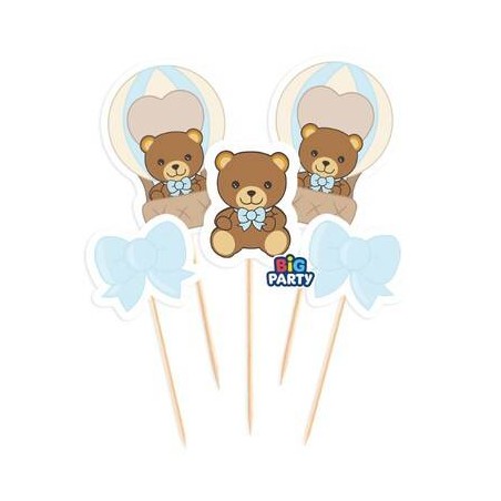 MINI CAKE TOPPER TEDDY FRIENDS THUN CELESTE 5pz