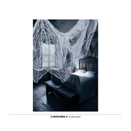 TELO IN STOFFA BIANCO EFFETTO RAGNATELA 76x228cm