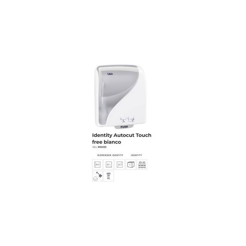 DISPENSER ASCIUGAMANI A ROTOLO TOUCH FREE IDENTITY BIANCO VELO