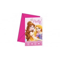 INVITI PRINCIPESSE BIGLIETTO+BUSTA 6pz