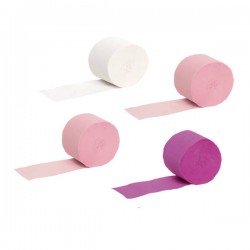 ROTOLI CARTA CRESPA ROSA cm4,5x25mt