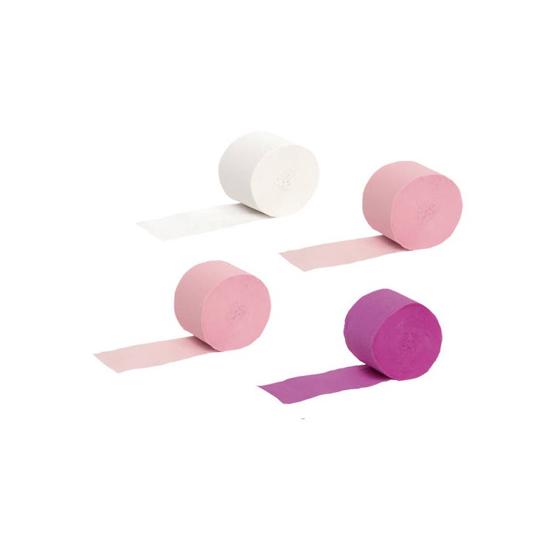 ROTOLI CARTA CRESPA ROSA cm4,5x25mt