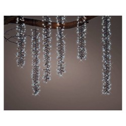 CASCATA LED FILO NERO 480 LUCI 200cm BIANCO FREDDO EST/INT