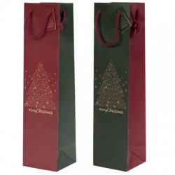 SHOPPER PORTABOTTIGLIA ALBERO BUONE FESTE 10 + 9 x h39