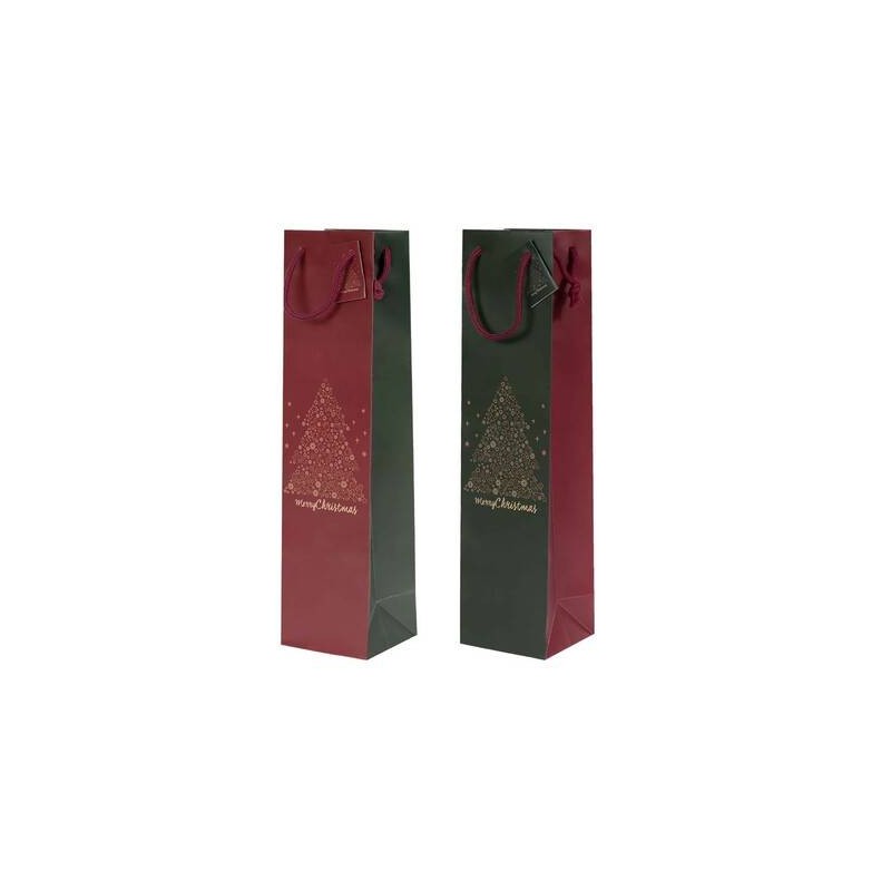 SHOPPER PORTABOTTIGLIA ALBERO BUONE FESTE 10 + 9 x h39