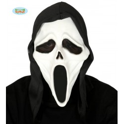 MASCHERA ASSASSINO SCREAM CON CAPPUCCIO IN LATTICE
