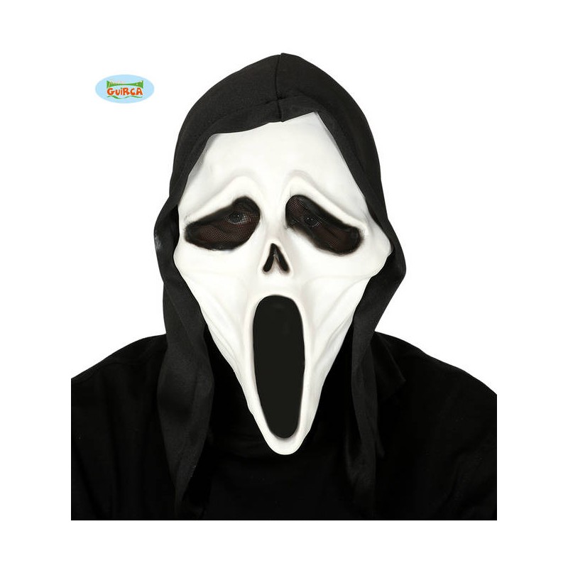 MASCHERA ASSASSINO SCREAM CON CAPPUCCIO IN LATTICE