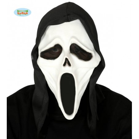 MASCHERA ASSASSINO SCREAM CON CAPPUCCIO IN LATTICE